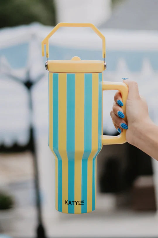Yellow Striped 38oz Tumbler
