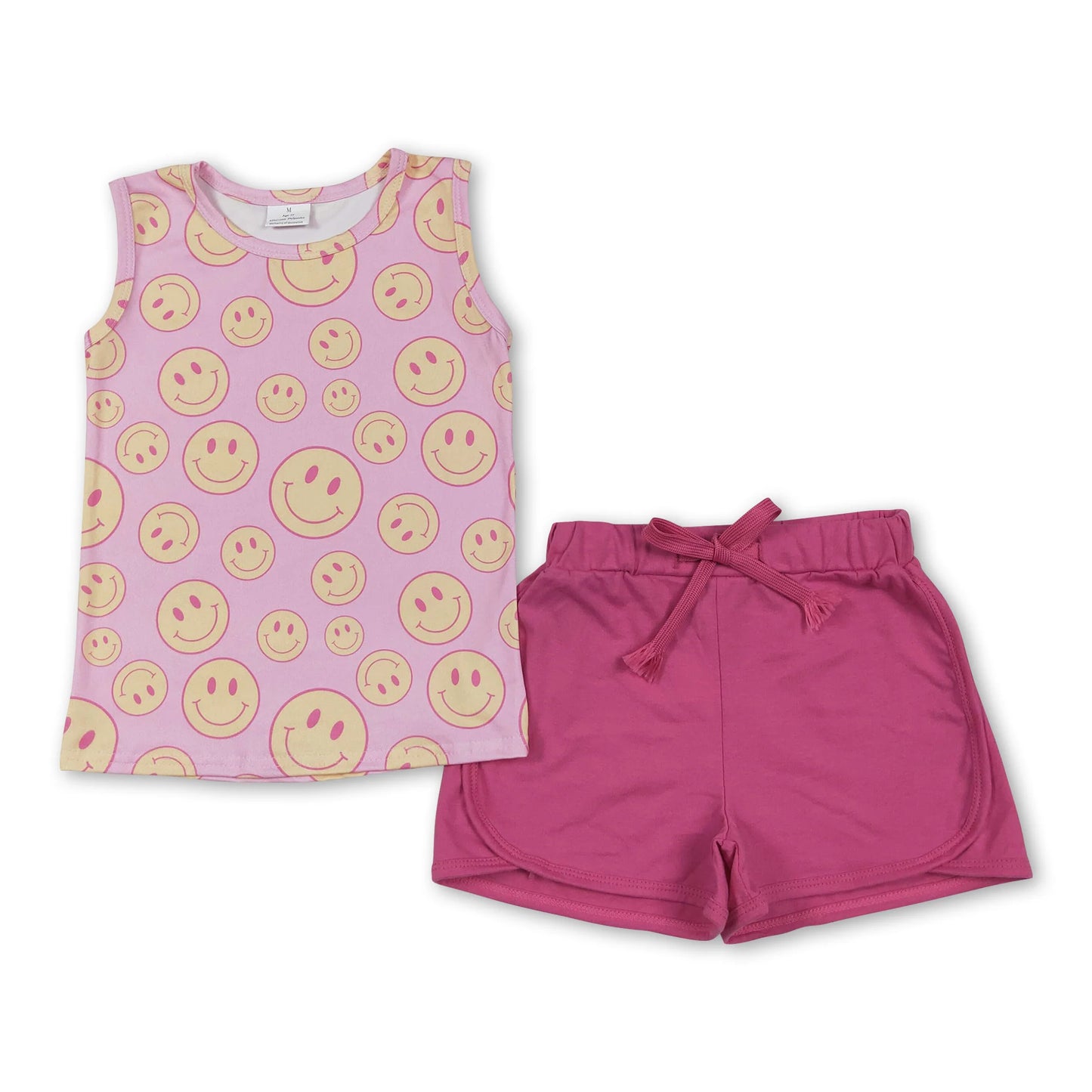 Pink Smiley Short Set