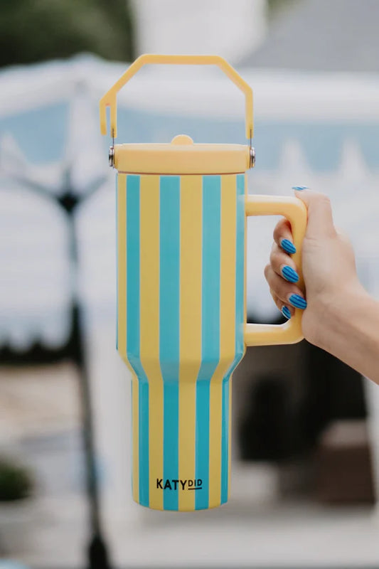 Yellow Striped 38oz Tumbler