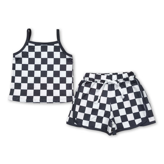 Black Checks Short Set