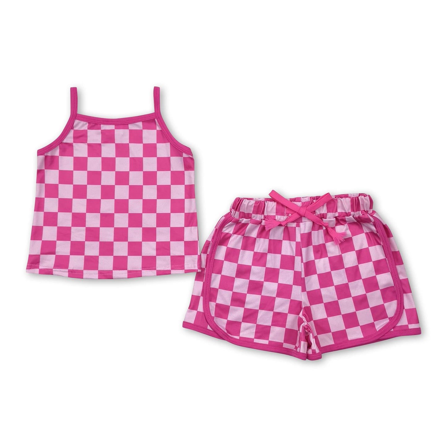 Pink Checks Short Set