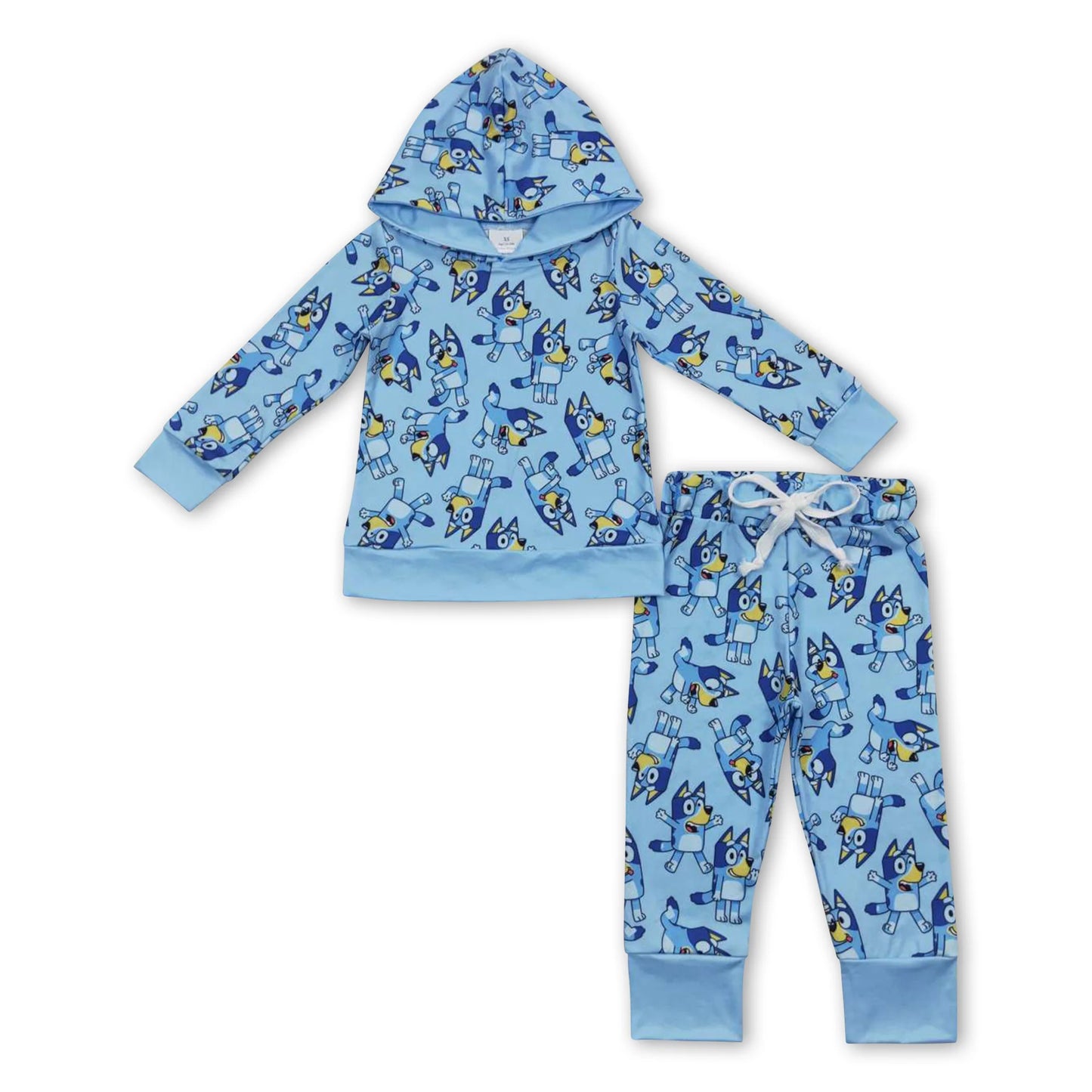 Blue Dog Hooded Set