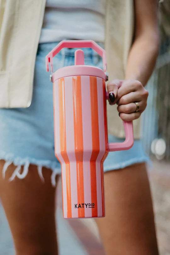 Orange Striped 38oz Tumbler