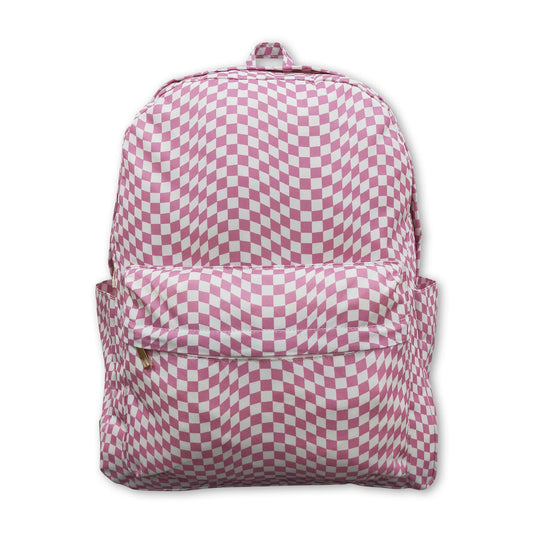 Pink Checkered Backpack